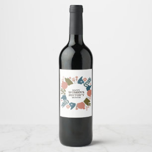 Etiqueta Para Botella De Vino Mes de la historia de la mujer