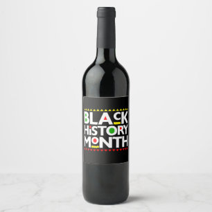 Etiqueta Para Botella De Vino mes de la historia negra melanina africana hermano