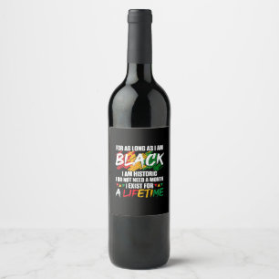 Etiqueta Para Botella De Vino Mes de la historia negra mientras sea negro