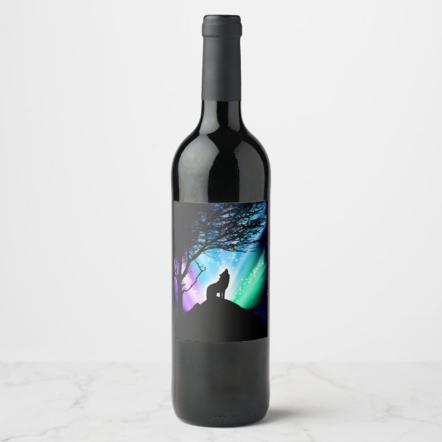 Etiqueta Para Botella De Vino Midnight Howl (Anverso)
