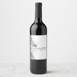 Etiqueta Para Botella De Vino Midnight Ink & Gold Wedding Wine Labels