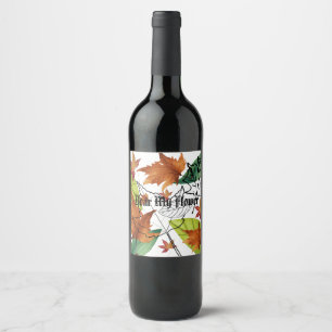 Etiqueta Para Botella De Vino Mikitiez pisce la flor rosa de la naturaleza autoa