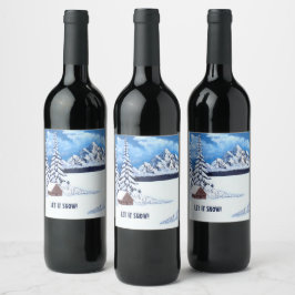 Etiqueta Para Botella De Vino Milagro de Invierno
