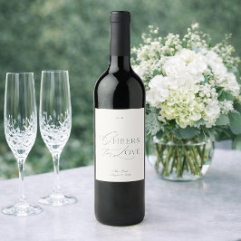Etiqueta Para Botella De Vino Minimal Ivory Wedding Wine Label – Cheers to Love