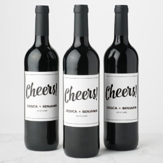 Etiqueta Para Botella De Vino Minimalist Handwritten Typography & Elegant Modern
