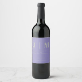 Etiqueta Para Botella De Vino Minimalist Lavender Silver Wedding day