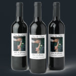 Etiqueta Para Botella De Vino Minimalista foto blanco negro clásico elegante sal<br><div class="desc">Para amantes como nosotros</div>