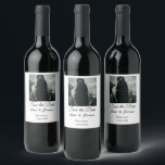 Etiqueta Para Botella De Vino Minimalista foto blanco negro clásico elegante sal<br><div class="desc">Para enamorados como nosotros</div>