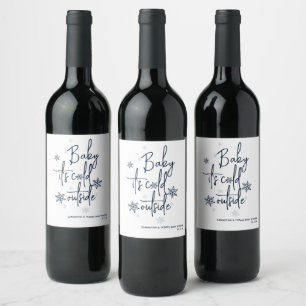 Etiqueta Para Botella De Vino Minimalista invierno moderno Baby Boy Shower