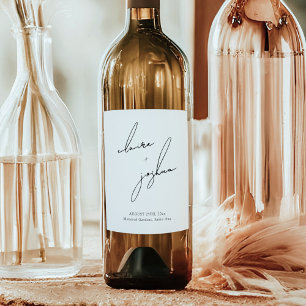 Etiqueta Para Botella De Vino Minimalista moderno y caprichoso de doble cara