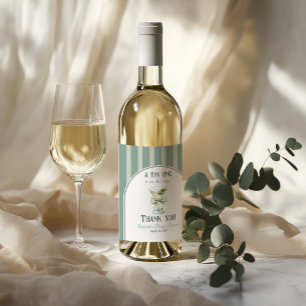 Etiqueta Para Botella De Vino Minimalista Retro Bow Tini One Martini Baby Shower