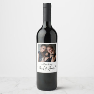 Etiqueta Para Botella De Vino Minimalista y moderna foto de propuesta de honor