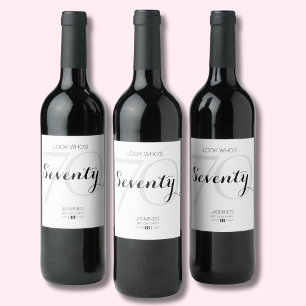 Etiqueta Para Botella De Vino Mira Quien Cumple 70 Setenta Años