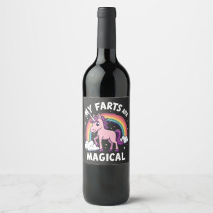 Etiqueta Para Botella De Vino Mis Faros Son Un Arcoiris De Unicornio Gracioso