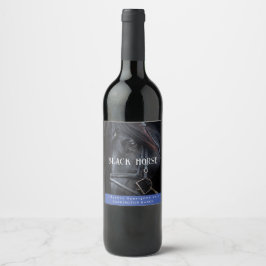 Etiqueta Para Botella De Vino Mockup Black Horse Western Personalizado Vino Labo