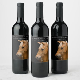 Etiqueta Para Botella De Vino Mockup Horse Equine Western Personalizado Wine Lab