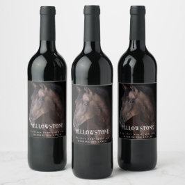 Etiqueta Para Botella De Vino Mockup Horse Equine Western Personalizado Wine Lab