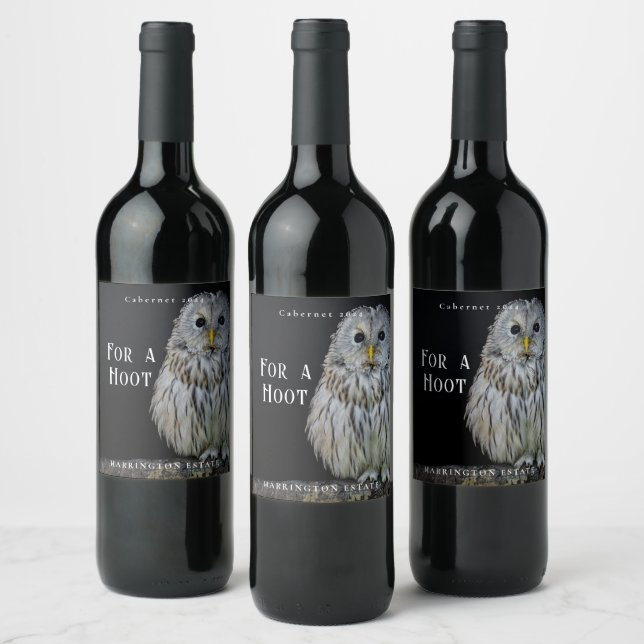 Etiqueta Para Botella De Vino Mockup Owl Personalizado Wine Labs (Botellas)