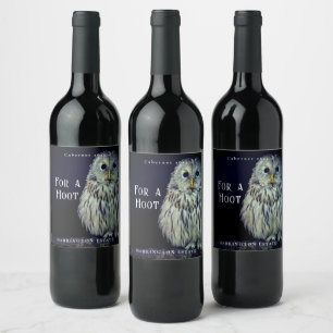 Etiqueta Para Botella De Vino Mockup Owl Personalizado Wine Labs