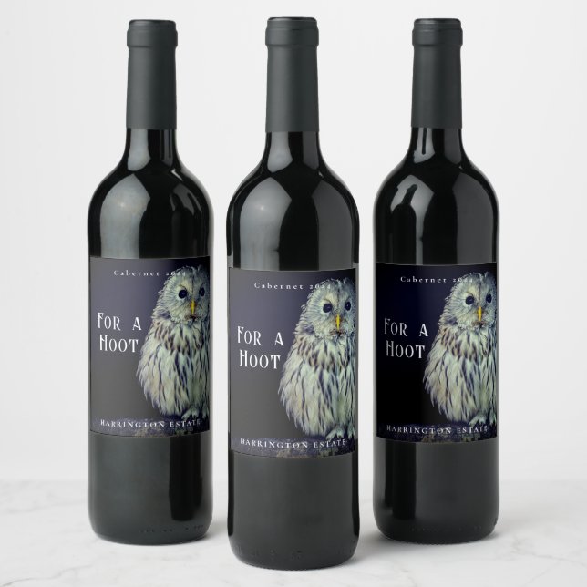 Etiqueta Para Botella De Vino Mockup Owl Personalizado Wine Labs (Botellas)