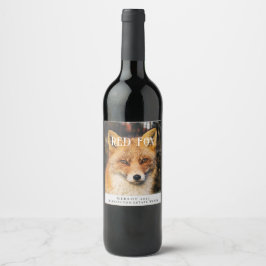 Etiqueta Para Botella De Vino Mockup Red Fox Personalizado Wine Labs