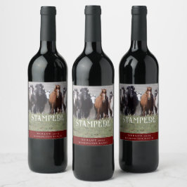 Etiqueta Para Botella De Vino Mockup Vintage Stampede Personalizado occidental
