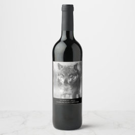 Etiqueta Para Botella De Vino Mockup Wolf Personalizado Wine Labs
