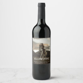 Etiqueta Para Botella De Vino Mockup Yellowstone Western Personalizado Wine Labs