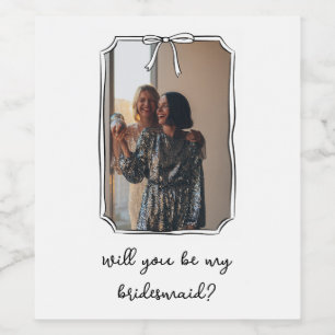 Etiqueta Para Botella De Vino Moda dibuja foto de propuesta de dama de honor