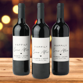 Etiqueta Para Botella De Vino Moda Feliz Nunca Después De Un Boda Fiesta