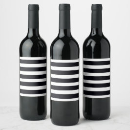Etiqueta Para Botella De Vino Moda moderna Etiqueta de vino rayado negro y blanc