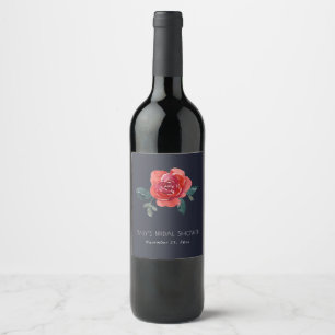 ETIQUETA PARA BOTELLA DE VINO MODA NAVY RED VERDE ROSA FLORAL DUCHA BRIDAL