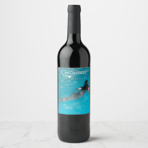 Etiqueta Para Botella De Vino Modelo femenino de natación Thunder_Cove