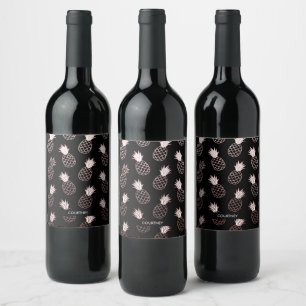 Etiqueta Para Botella De Vino Modelo lindo de la piña