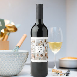 Etiqueta Para Botella De Vino Modern Collage Photo Love You Grandpa Best Gift