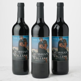Etiqueta Para Botella De Vino Moderna Guardar La Foto Personalizada De La Fecha