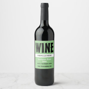 Etiqueta Para Botella De Vino Moderno Audaz, Bar de Vino / Bodega