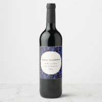 Moderno Boho Azul Amarillo Hanukkah Botánico Perso