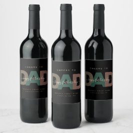 Etiqueta Para Botella De Vino Moderno "Brindis a Papá" Día del Padre