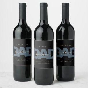 Etiqueta Para Botella De Vino Moderno "Brindis a Papá" Día del Padre