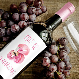 Etiqueta Para Botella De Vino Moderno, Es Flamante Belleza Flamingo Rosa