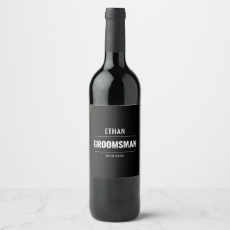 Etiqueta Para Botella De Vino Moderno Groomsman simple