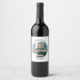 Etiqueta Para Botella De Vino Moderno Minimalista Cumpleaños Dulces 16 Foto Circ