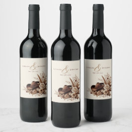 Etiqueta Para Botella De Vino Moderno País Elegante Occidental- Floral