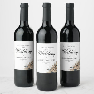 Etiqueta Para Botella De Vino Moderno Script Minimalista Simple Elegante Chic