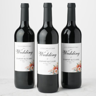 Etiqueta Para Botella De Vino Moderno Script Minimalista Simple Elegante Chic