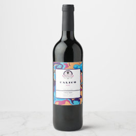 Etiqueta Para Botella De Vino Moderno Swirl