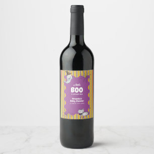 Etiqueta Para Botella De Vino Moderno, un pequeño gato fantasma de Baby Shower