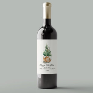 Etiqueta Para Botella De Vino moderno y elegante invierno natural