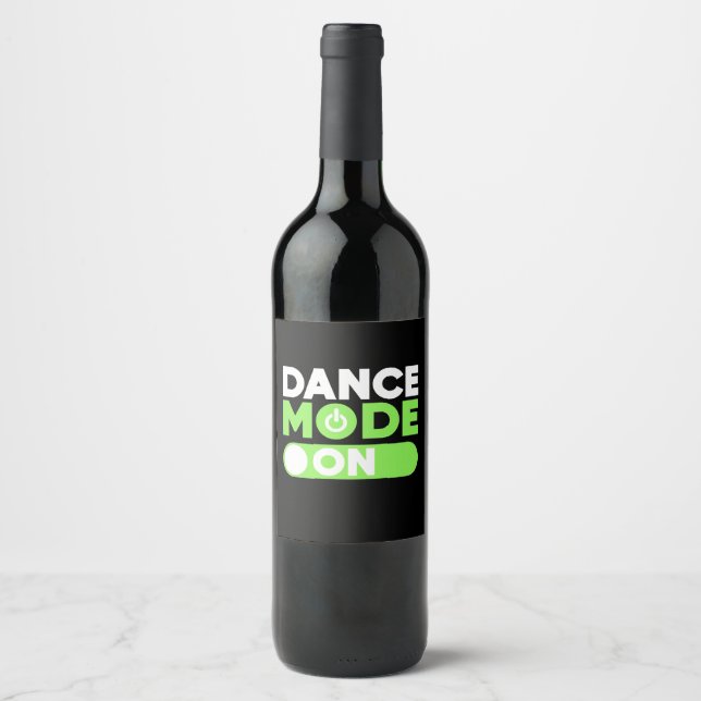 Etiqueta Para Botella De Vino Modo de baile activado (Anverso)